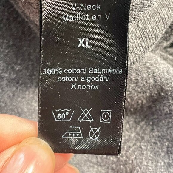 Hugo Boss Gray V-neck Men's 100% Cotton T-shirt-XL - Picture 4 of 6